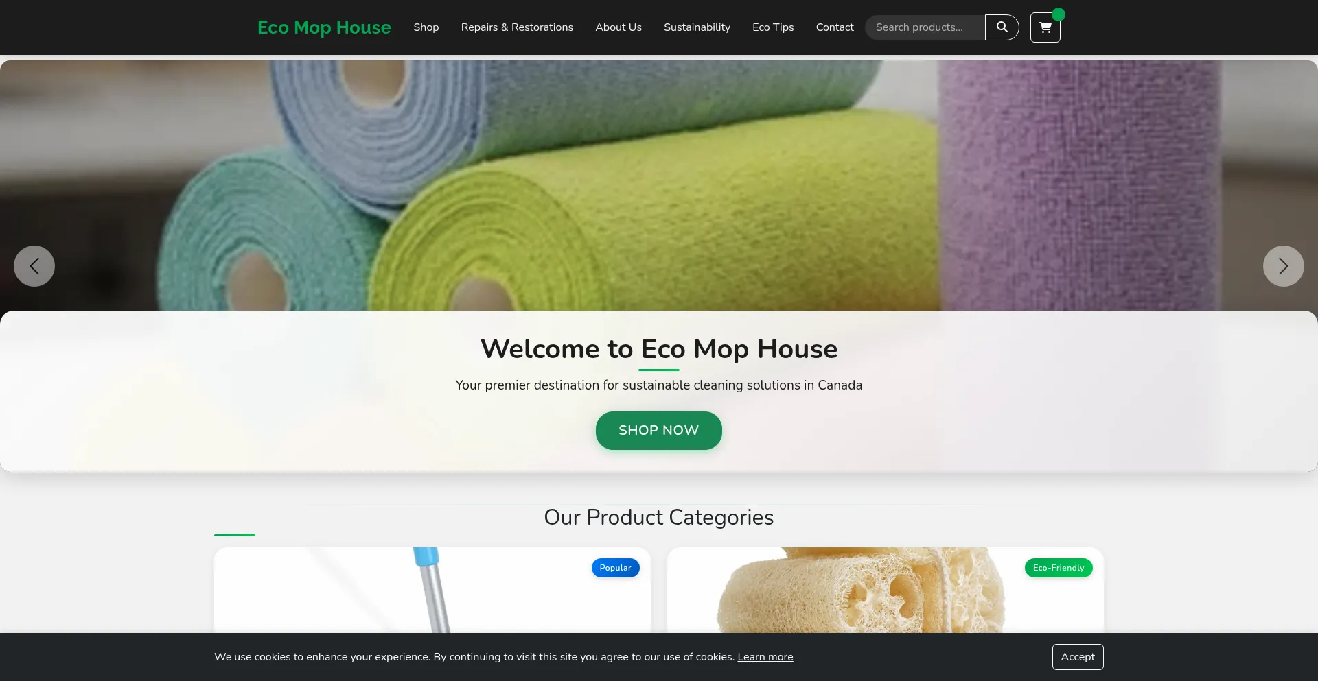 Website screenshot of Ecomophouse.com