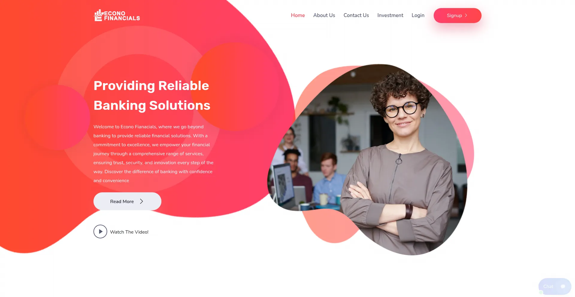 Website screenshot of Econofinancials.com