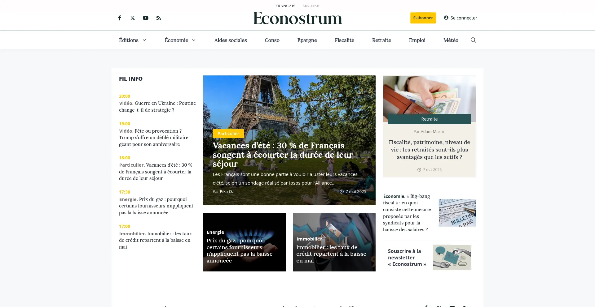 Website screenshot of Econostrum.info