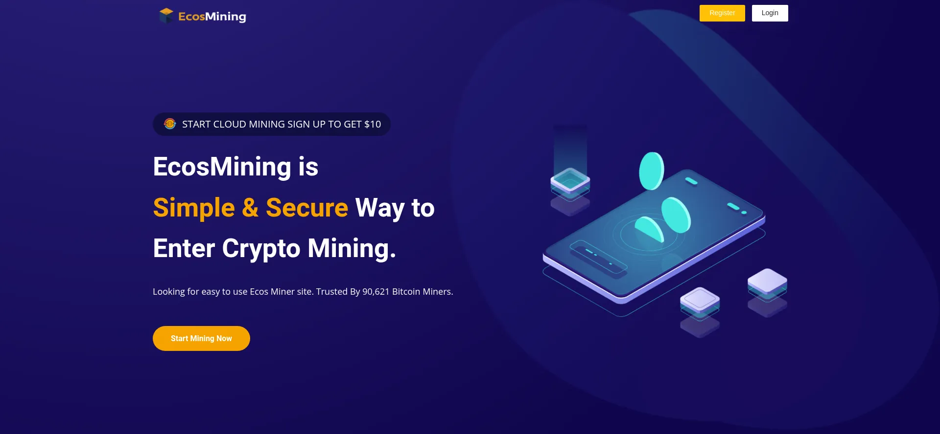 Website screenshot of Ecos-miner.com