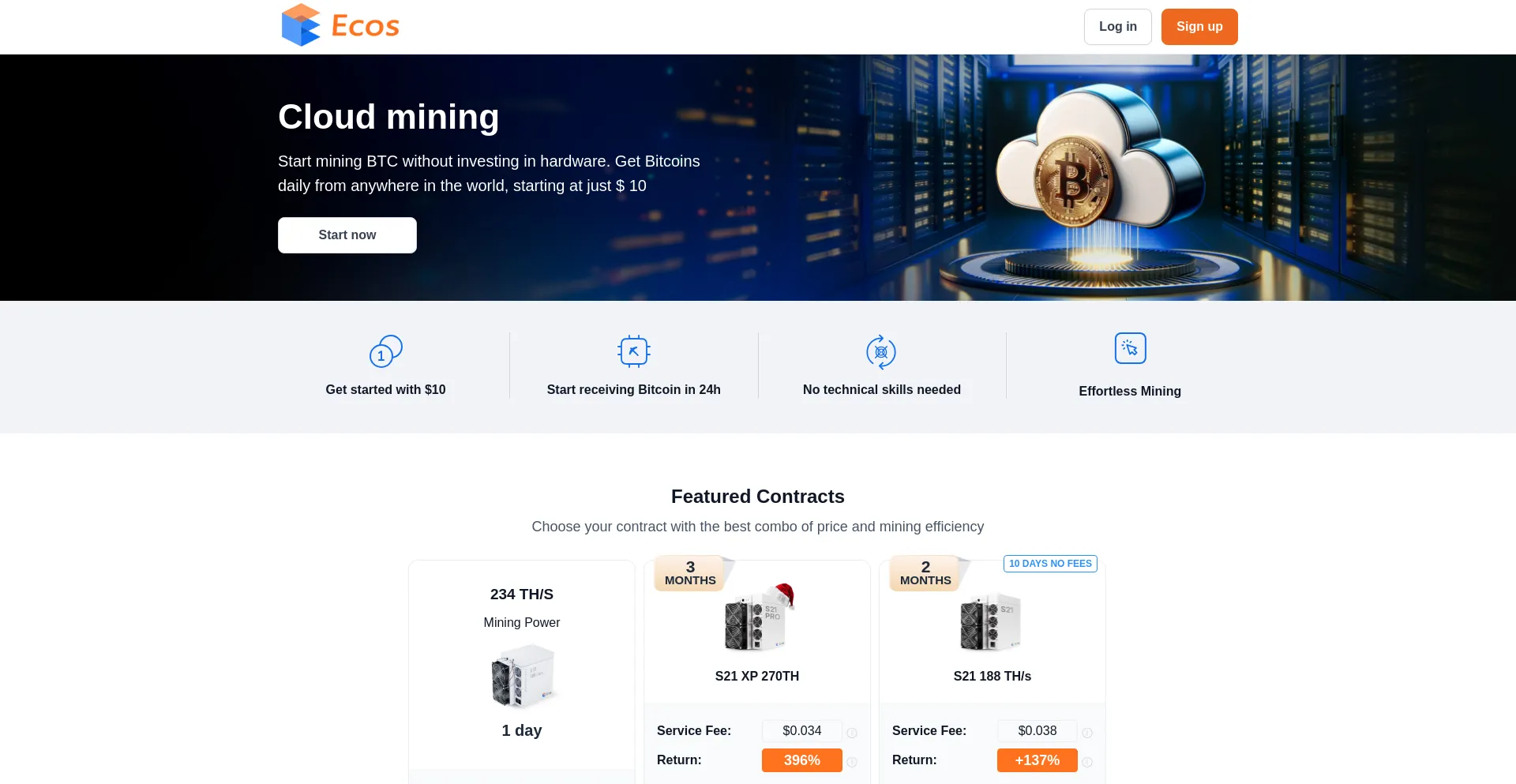 Website screenshot of Ecosmining.org