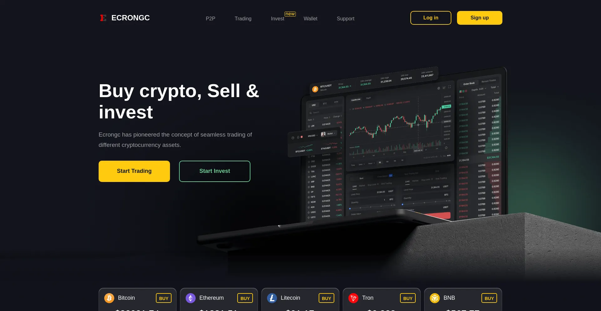 Website screenshot of Ecrongc.com