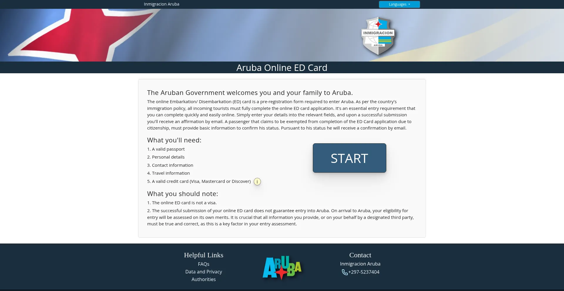 Website screenshot of Edcardaruba.aw