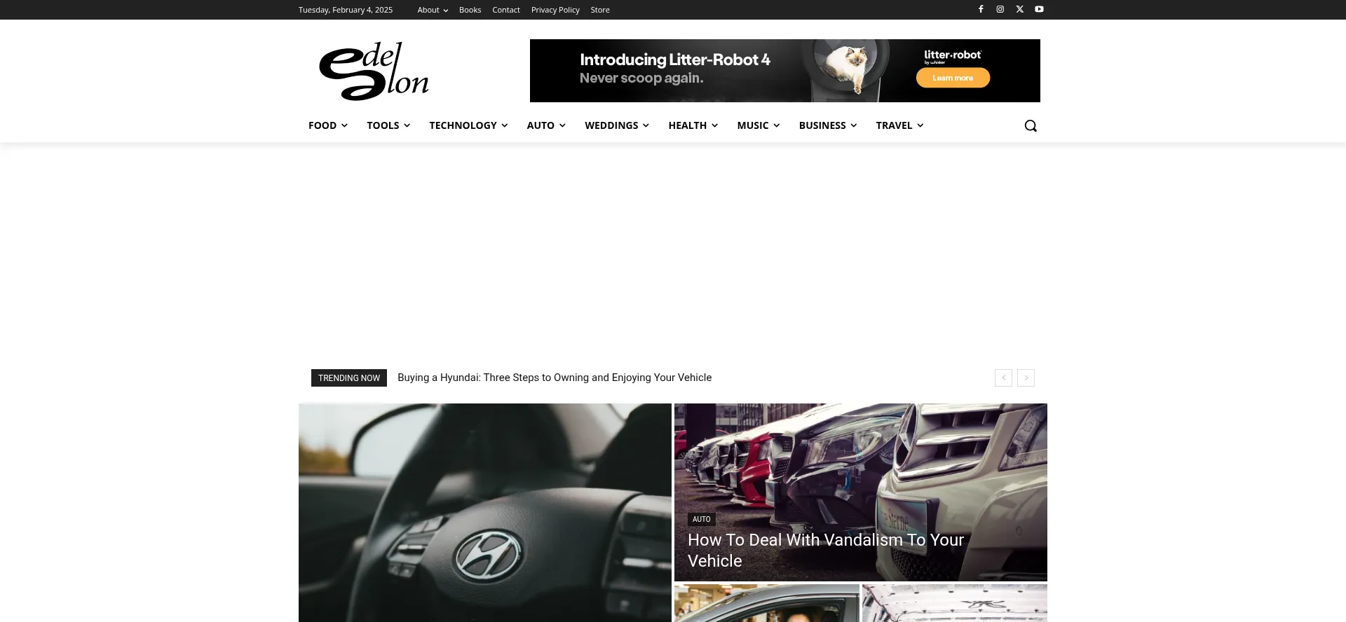 Website screenshot of Edelalon.com