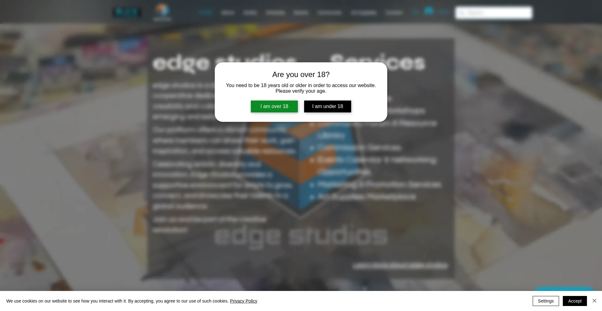 Website screenshot of Edge-studios.art