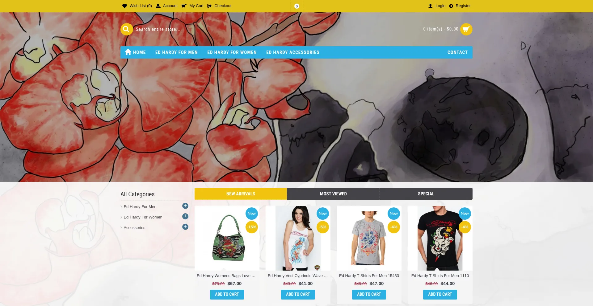Website screenshot of Edhardy.us.org