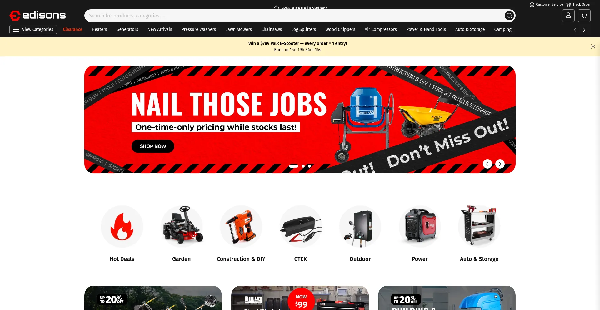 Edisons.com.au Screenshot