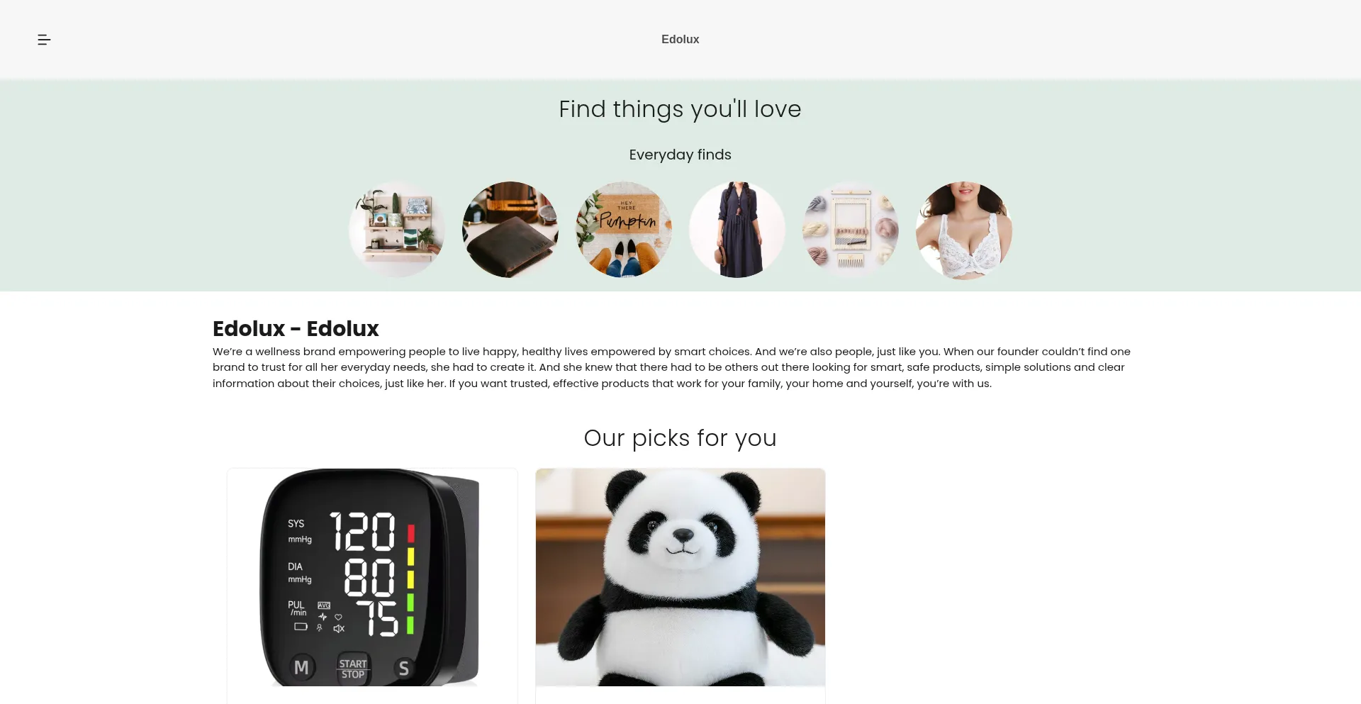 Website screenshot of Edolux.com