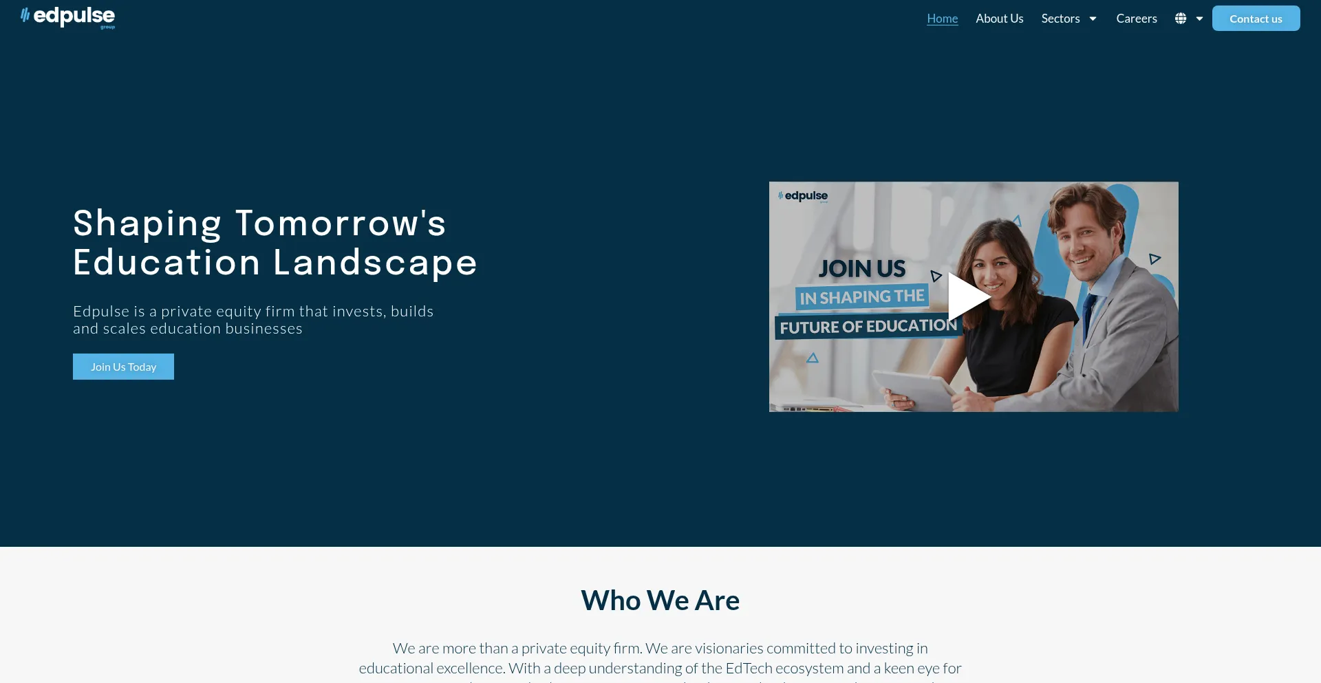 Website screenshot of Edpulsegroup.com