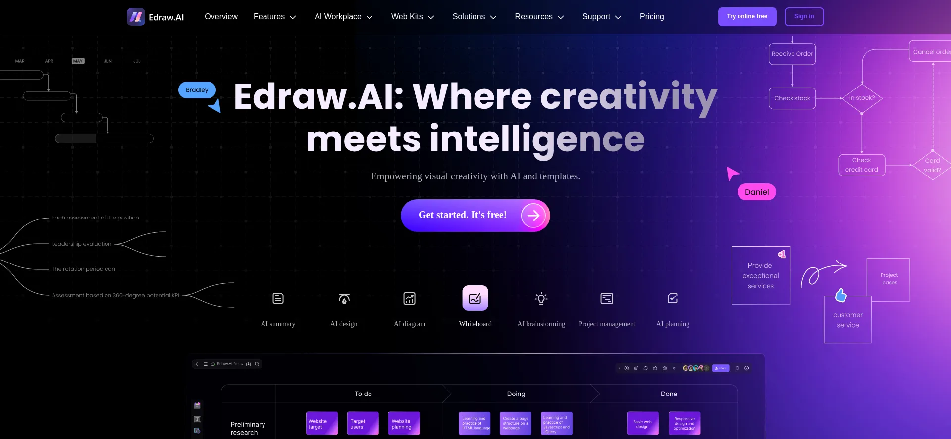Website screenshot of Edraw.ai