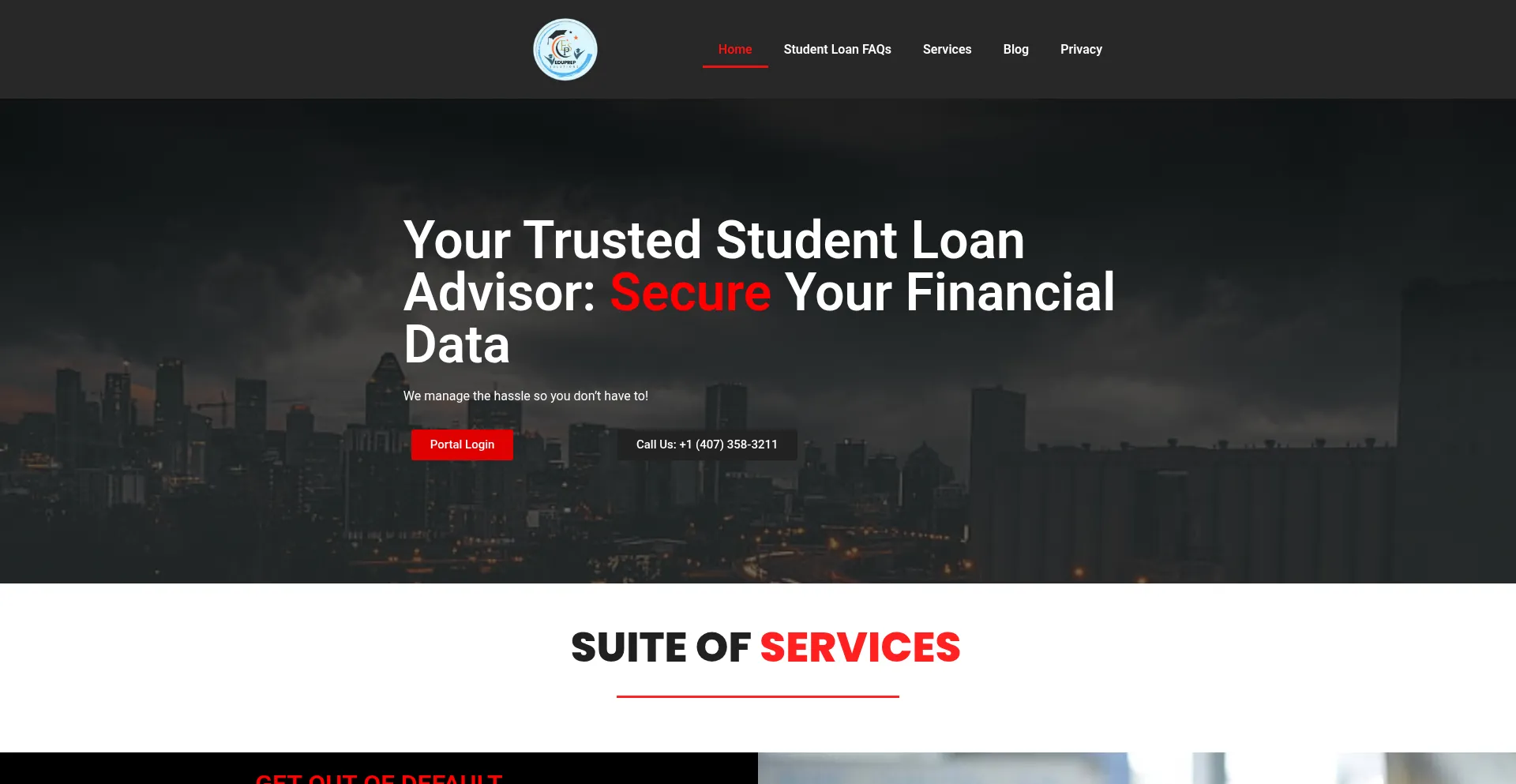Website screenshot of Eduprep.us
