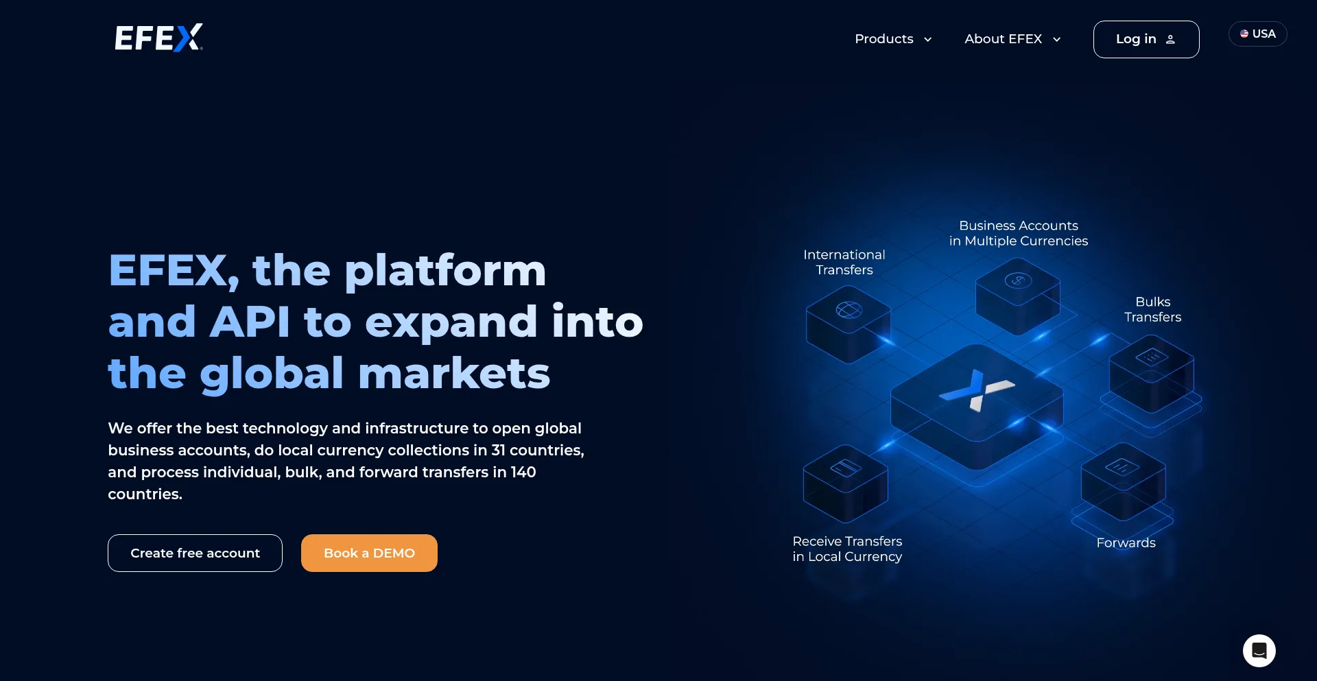 Website screenshot of Efexpay.com