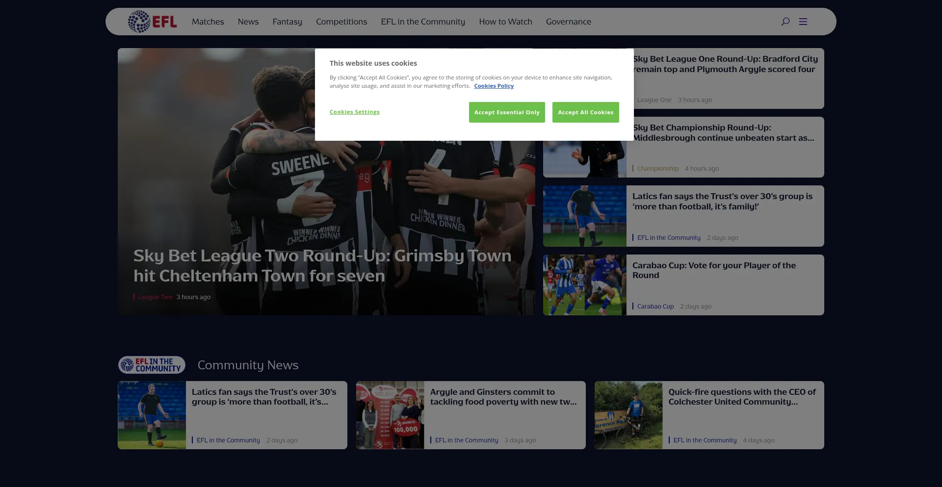 Efl.com Screenshot