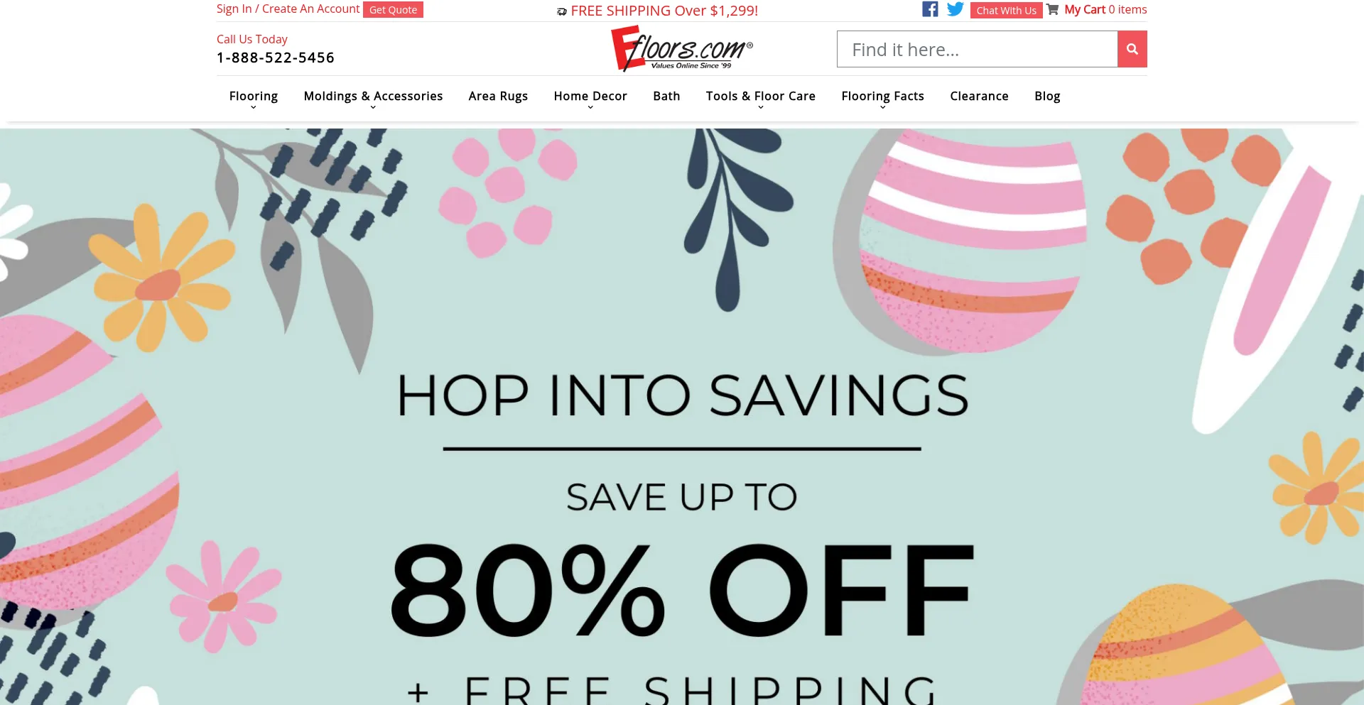 Website screenshot of Efloors.com