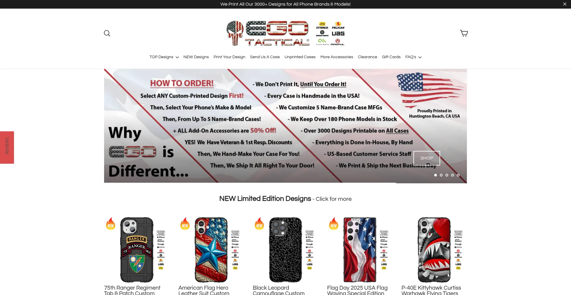 Website screenshot of Egotactical.com