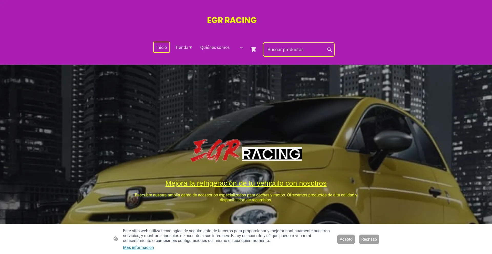 Website screenshot of Egrracing.es