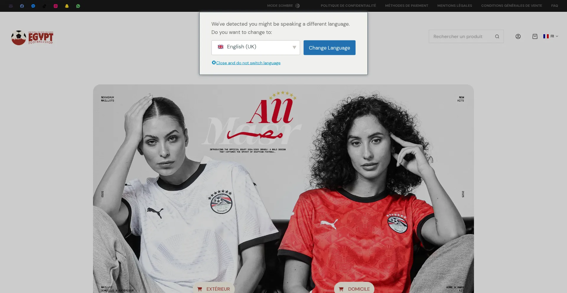 Egyptfootballshop.com Screenshot