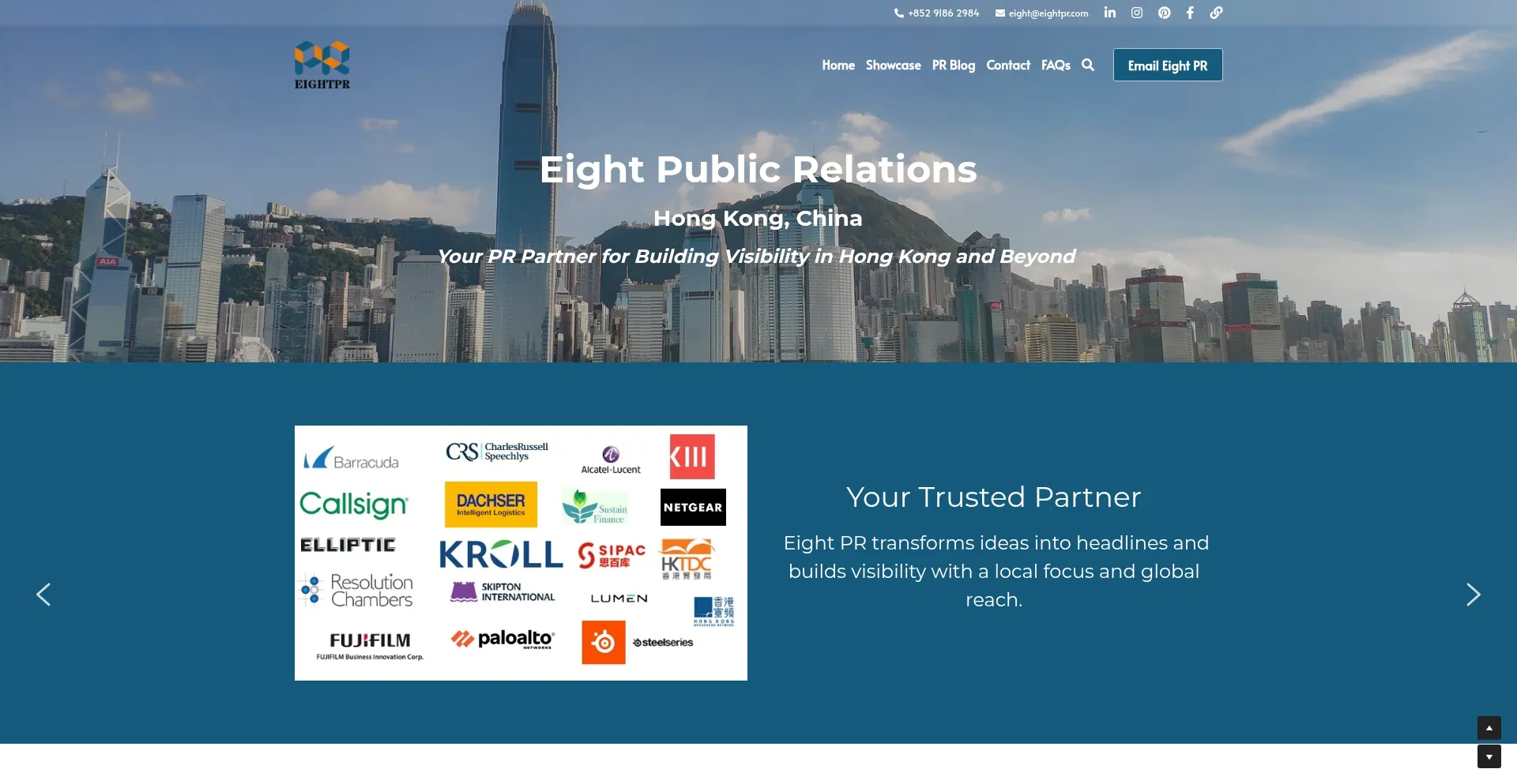 Website screenshot of Eightpr.com