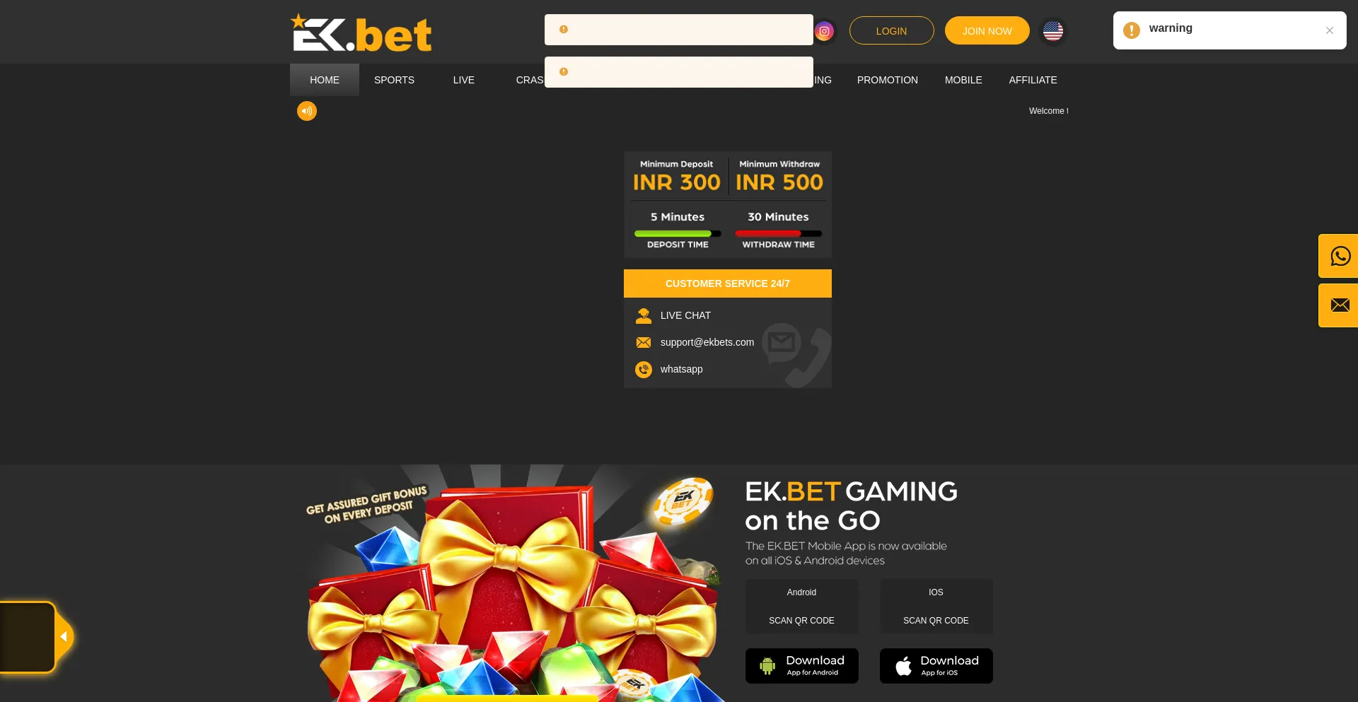 Website screenshot of Ekbets3.in