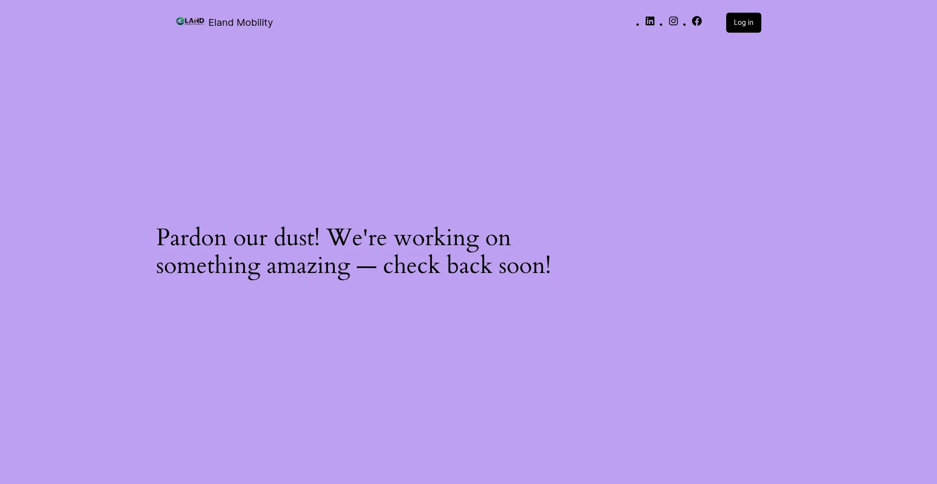 Website screenshot of Elandmobility.com