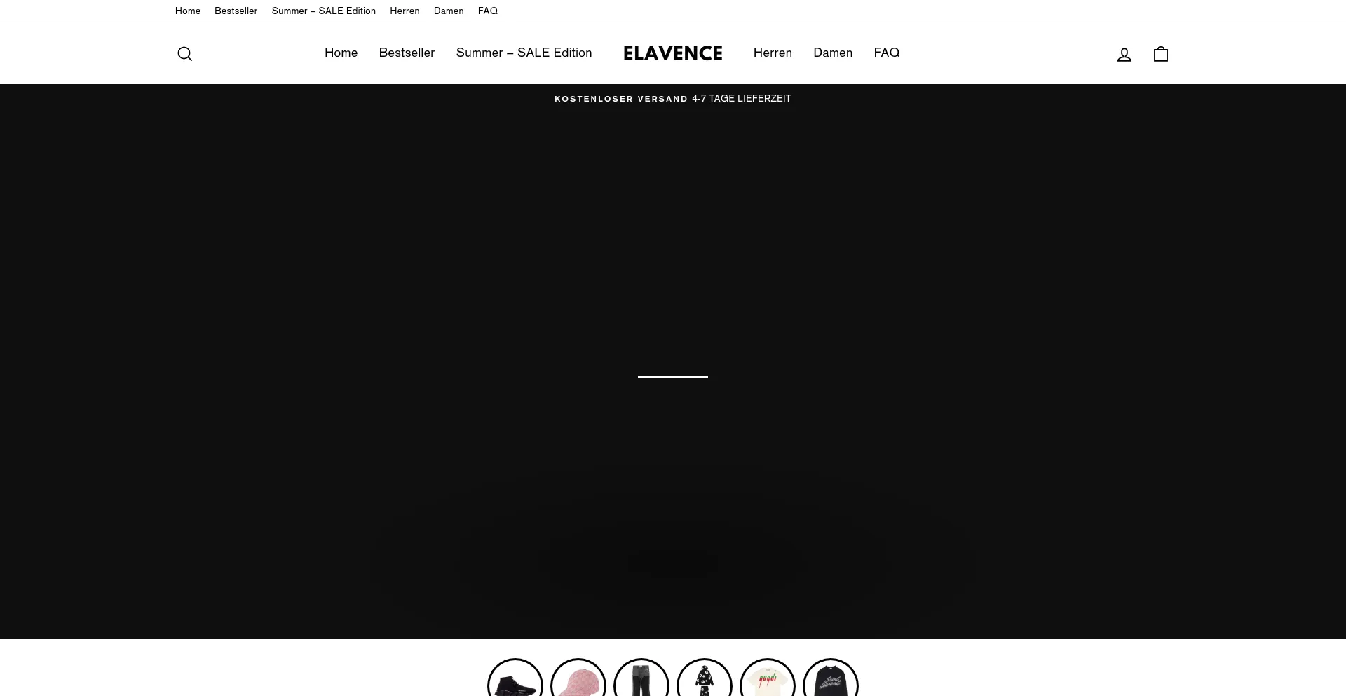 Website screenshot of Elavence.com