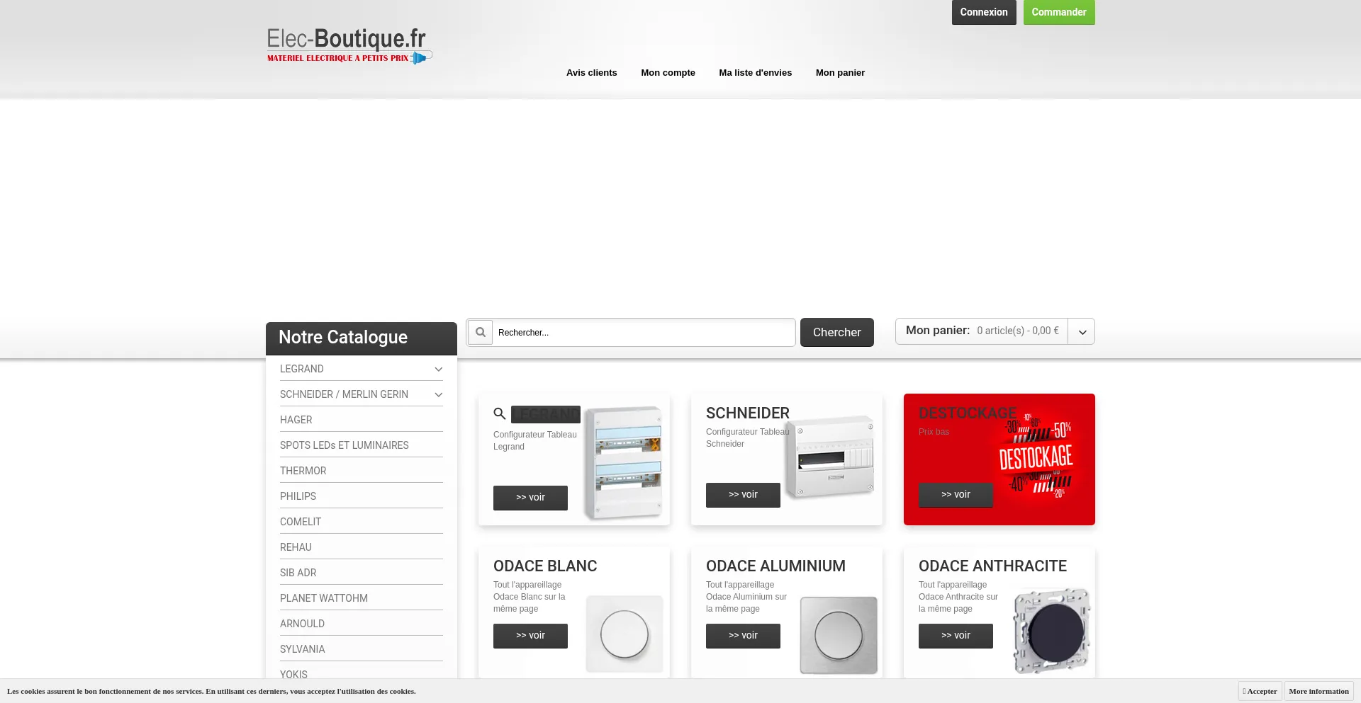 Website screenshot of Elec-boutique.fr