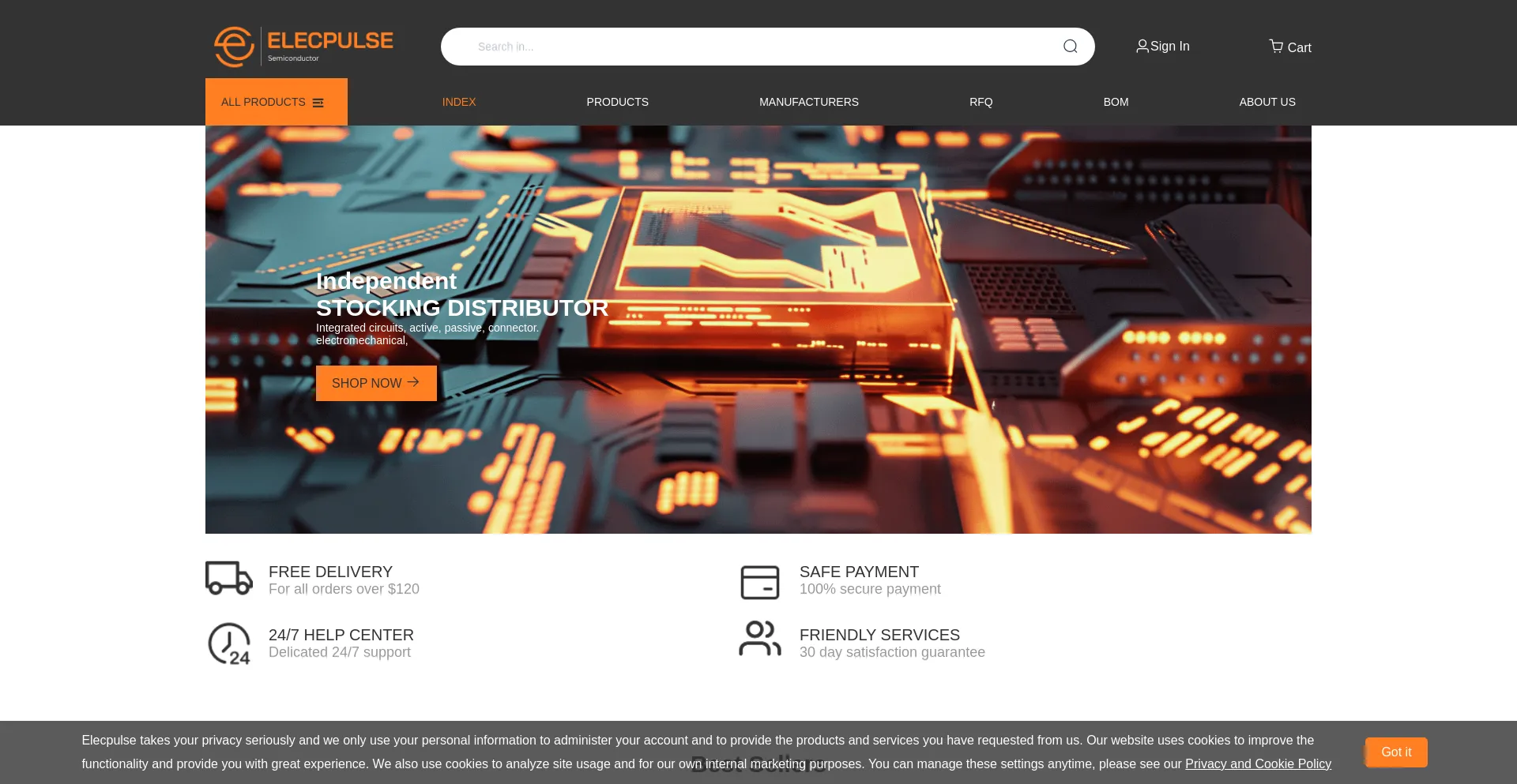 Website screenshot of Elecpulse.net