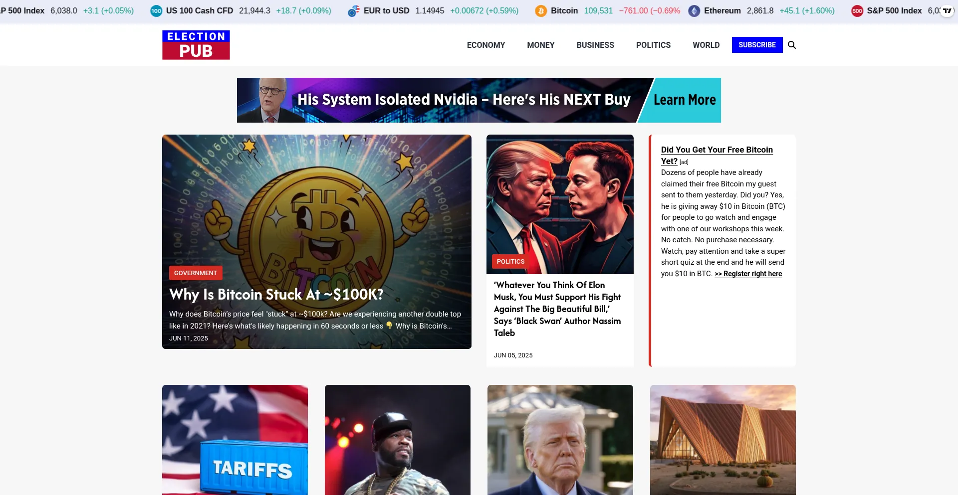 Website screenshot of Electionpub.com