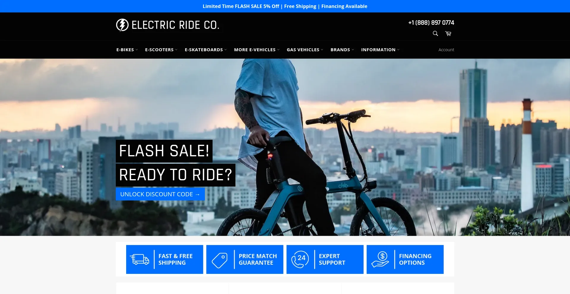 Website screenshot of Electricrideco.com