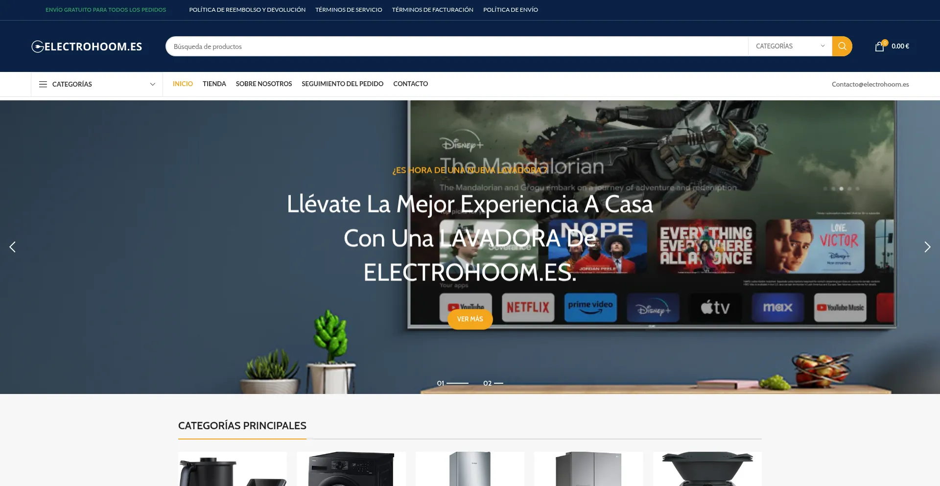 Website screenshot of Electrohoom.es