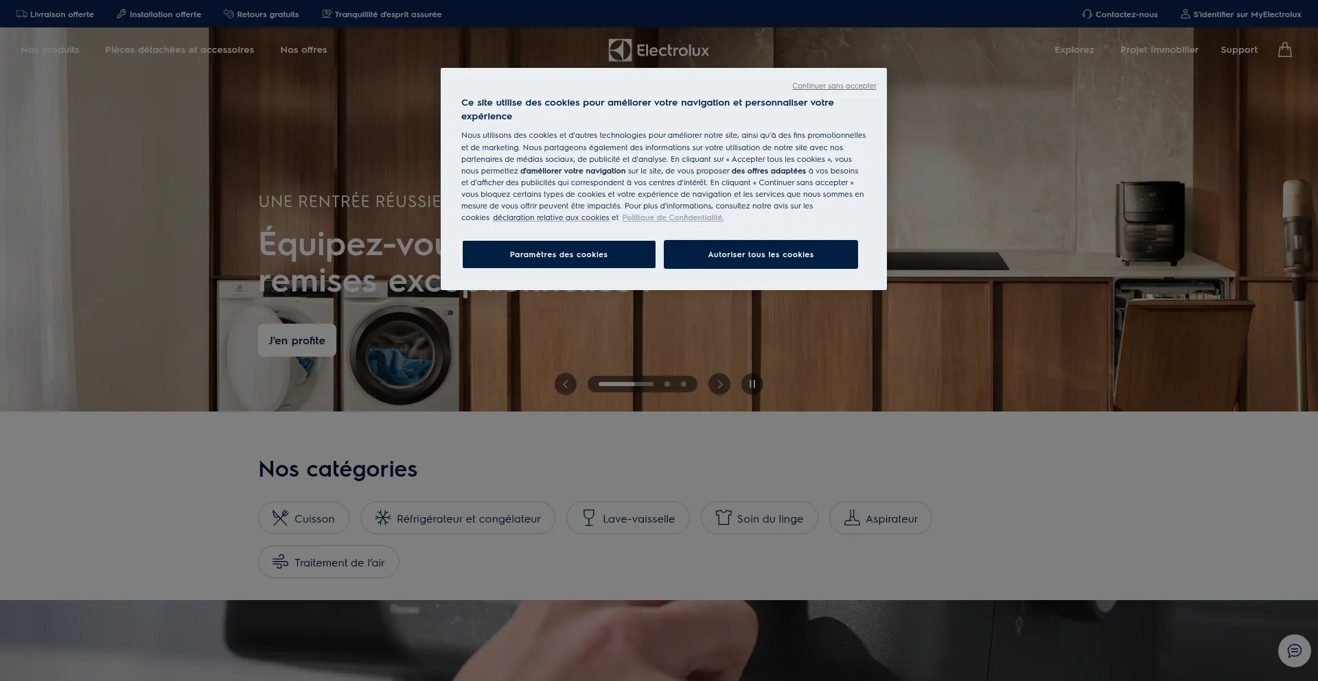 Electrolux.fr Screenshot