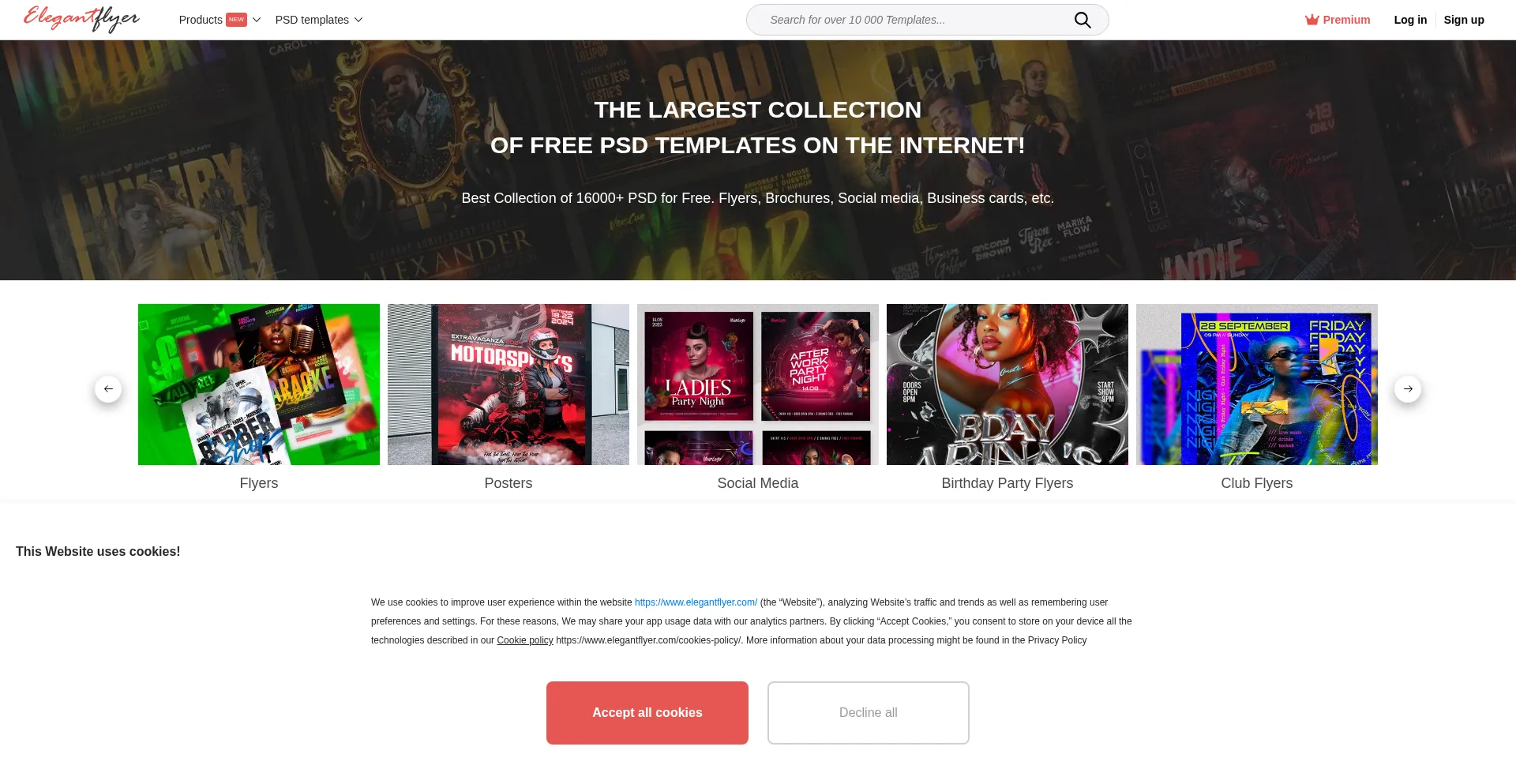 Website screenshot of Elegantflyer.com