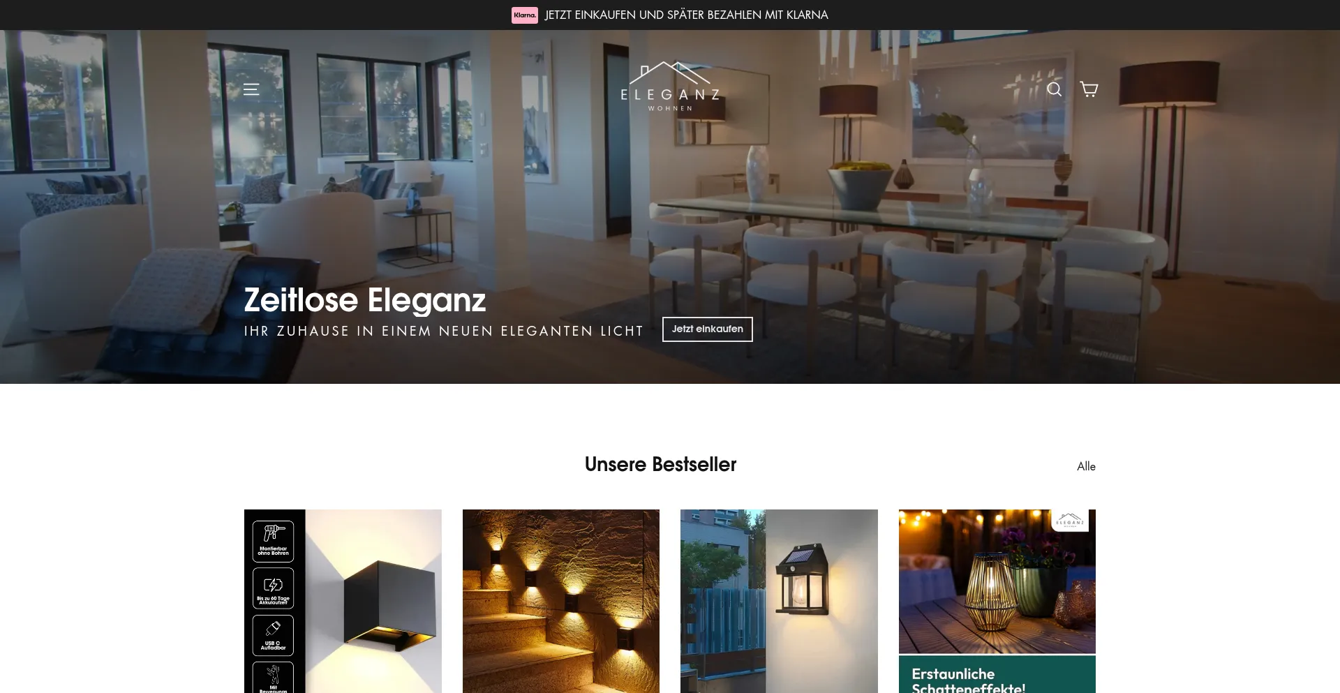 Website screenshot of Eleganzwohnen.de
