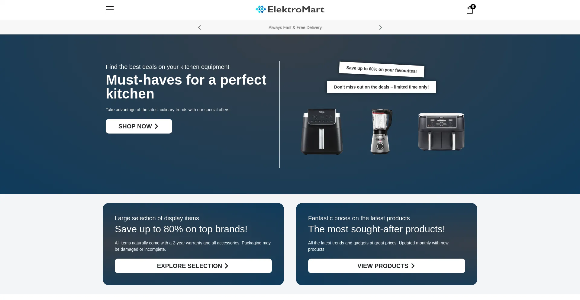 Website screenshot of Elektromart.co.uk