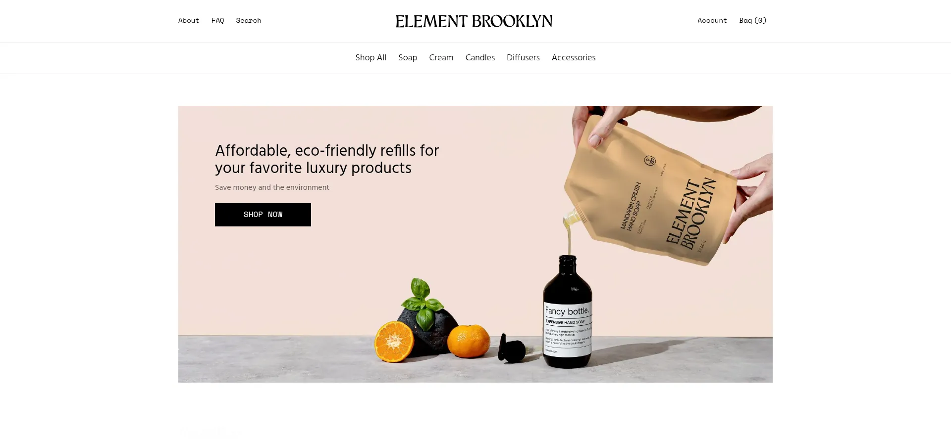 Website screenshot of Elementbrooklyn.com