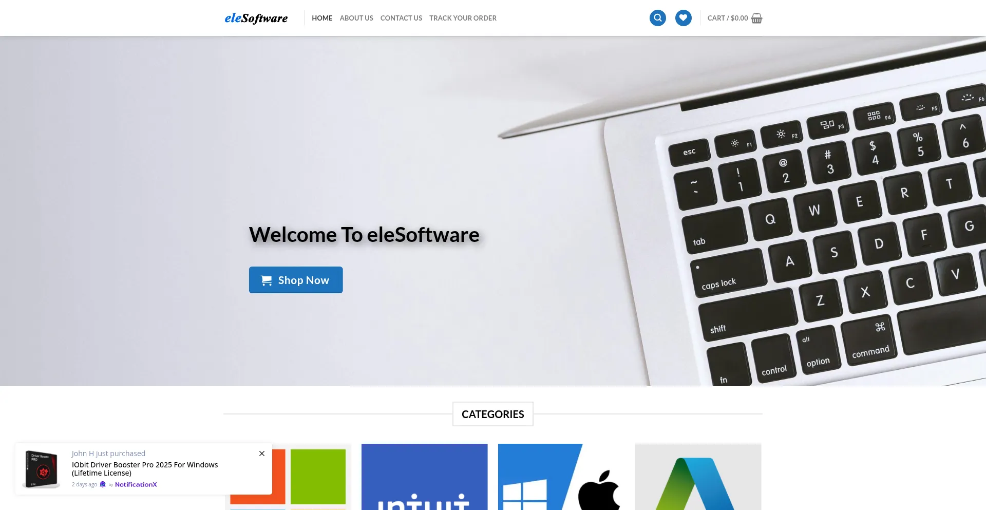 Website screenshot of Elesoftware.com