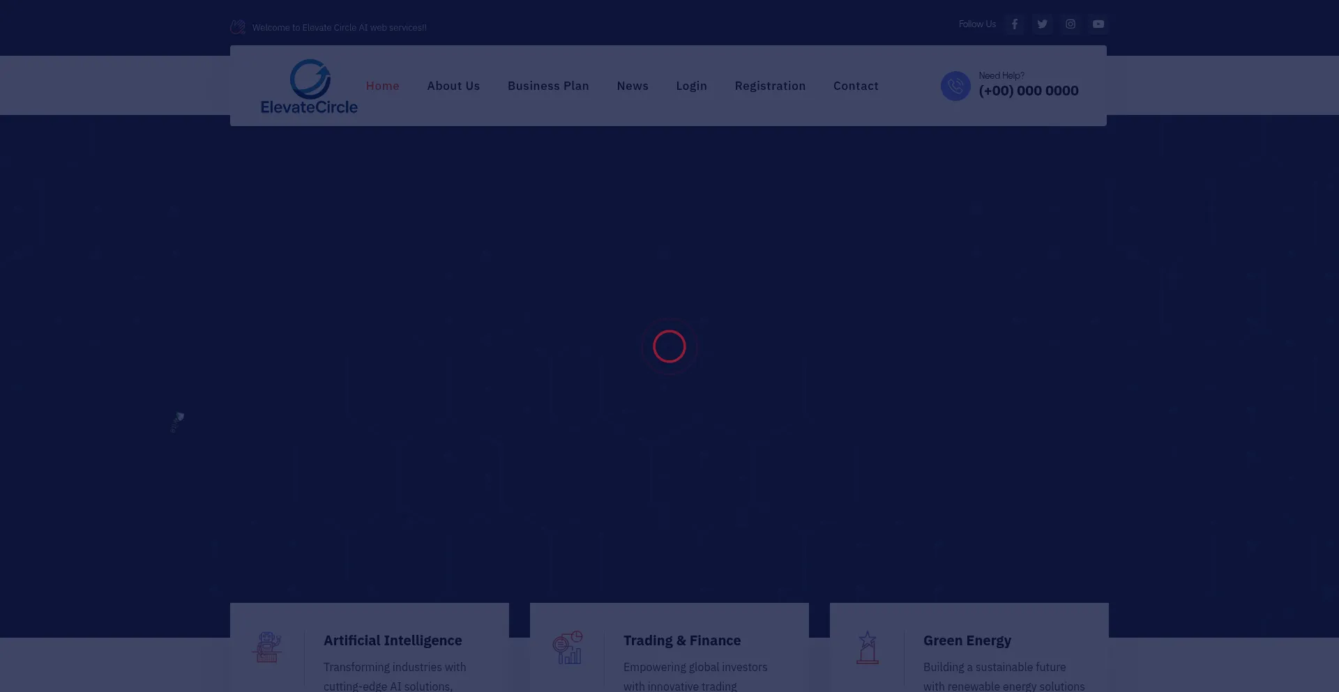 Website screenshot of Elevatecircle.xyz