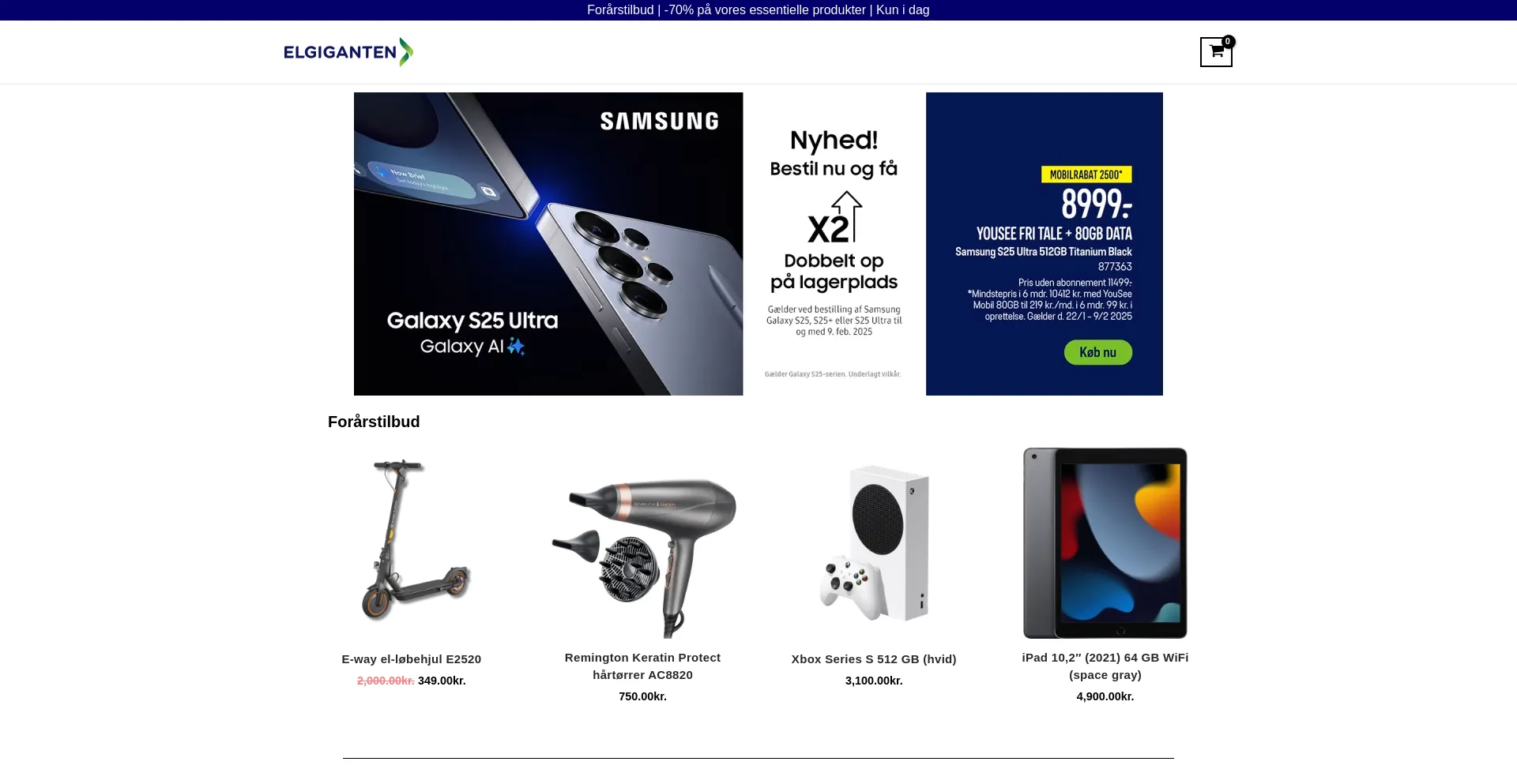 Website screenshot of Elgiganten-danmark.co