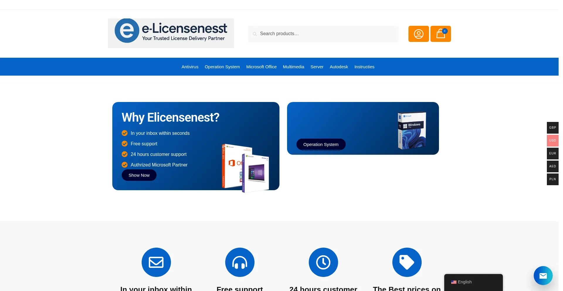 Website screenshot of Elicensenest.com