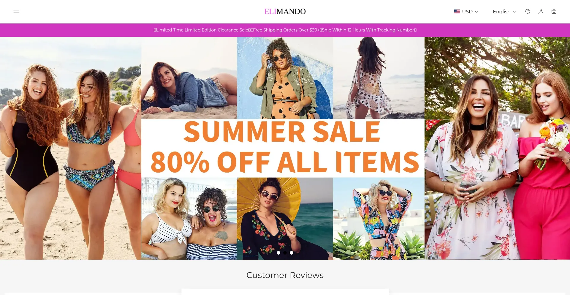 Website screenshot of Elimando.com