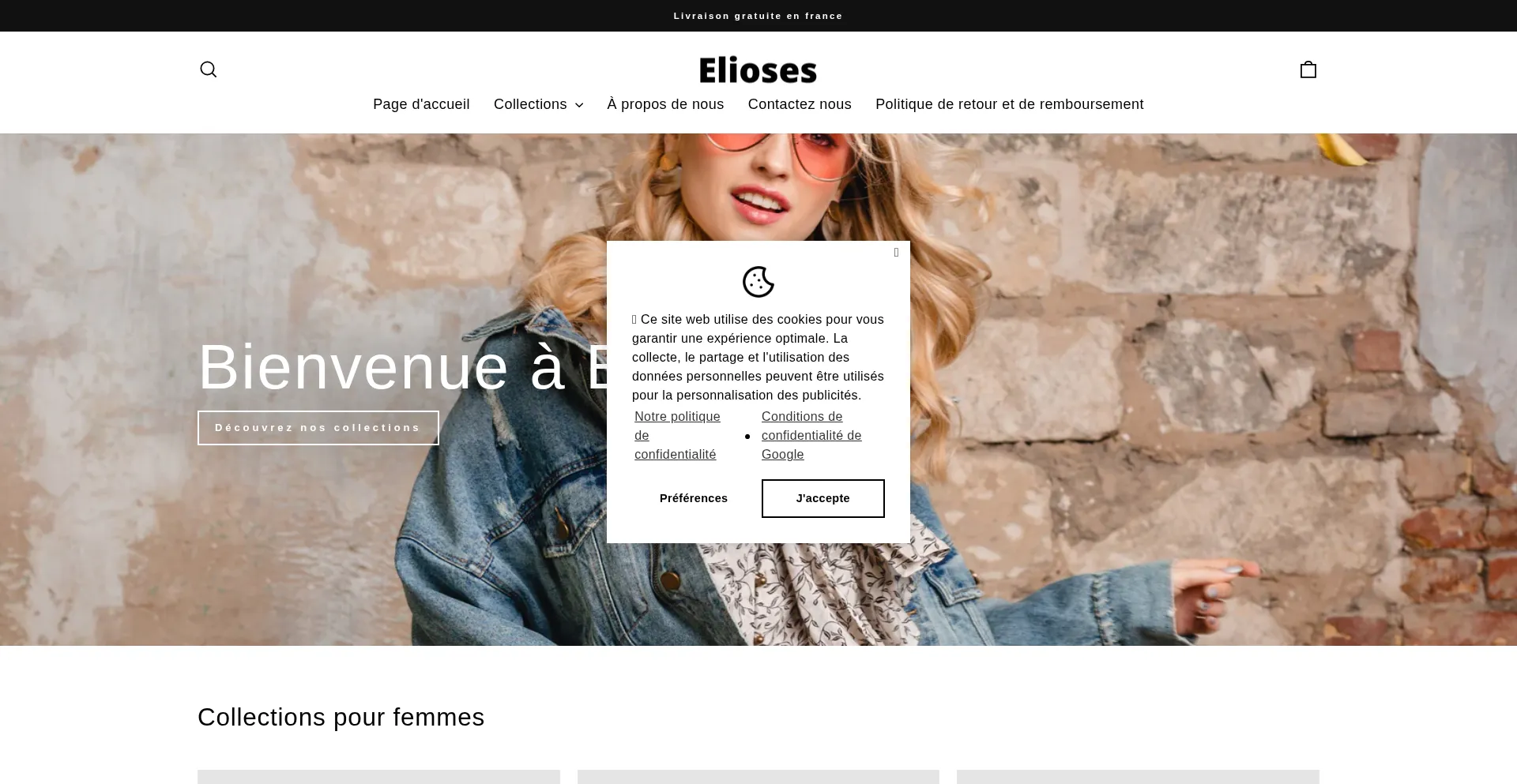 Website screenshot of Elioses.fr