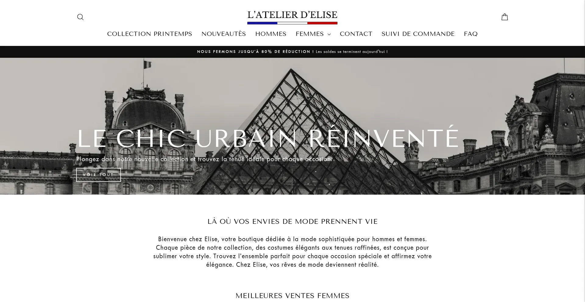 Website screenshot of Eliseatelier.com