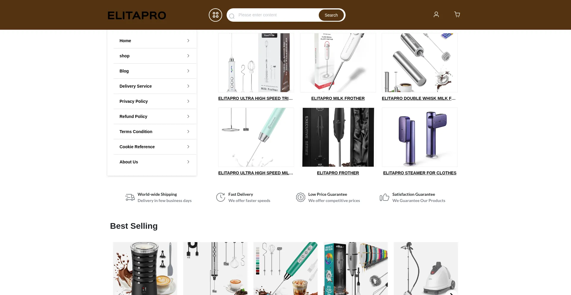 Website screenshot of Elitaprokitchen.shop