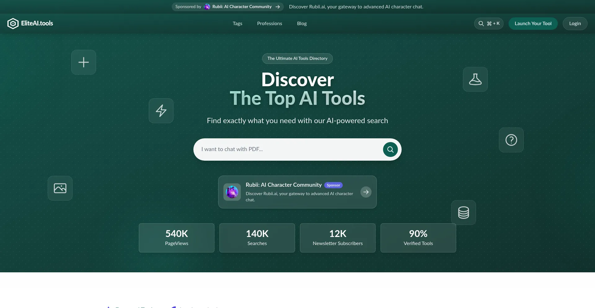 Website screenshot of Eliteai.tools