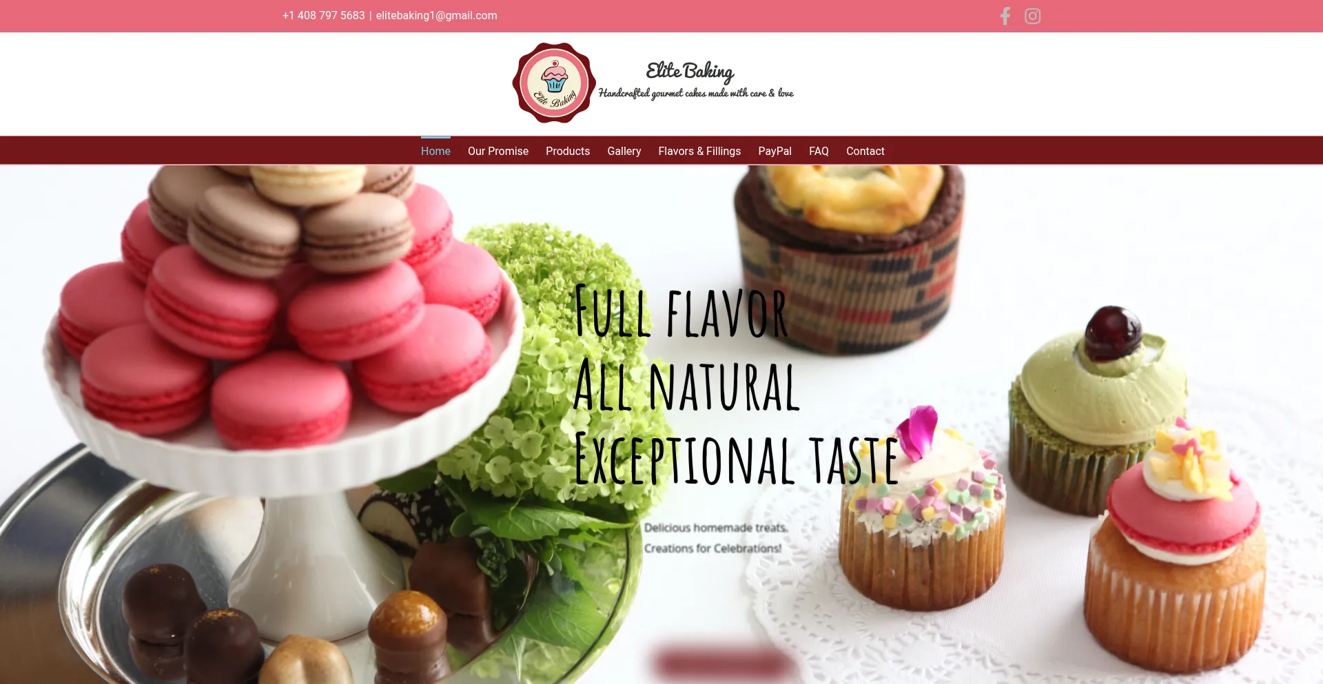 Website screenshot of Elitebaking.com