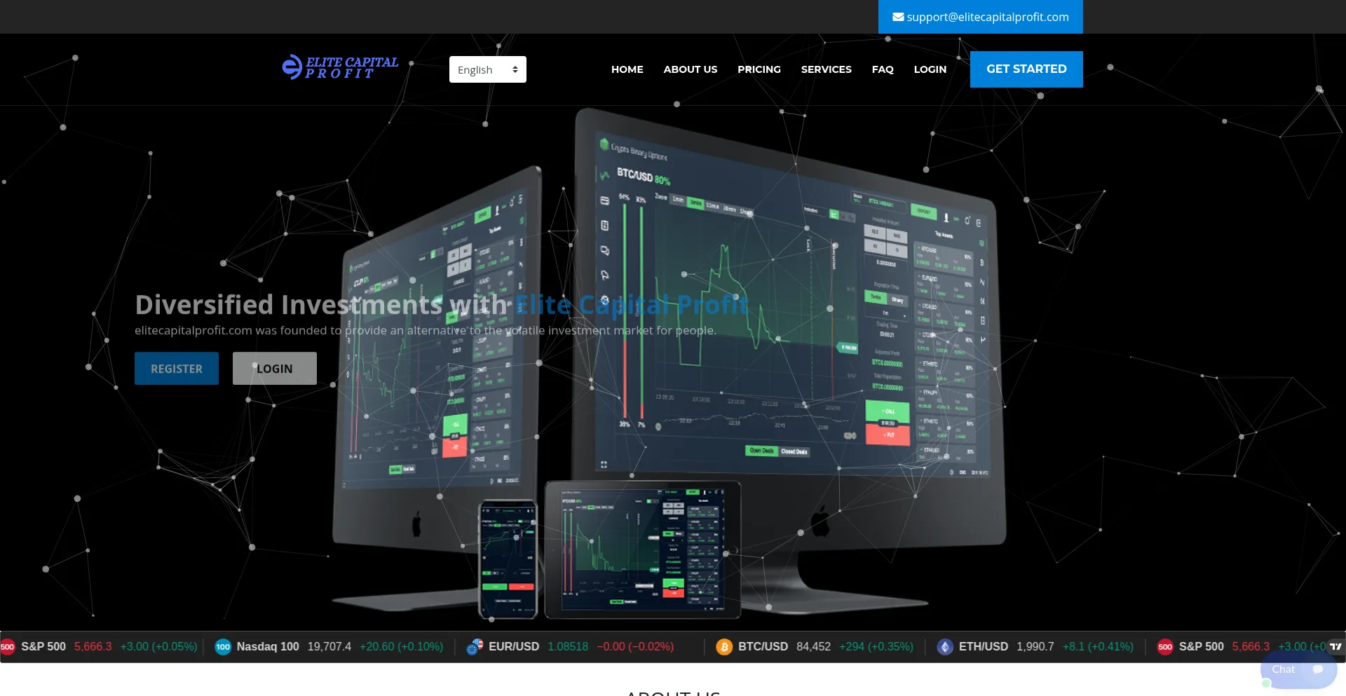 Website screenshot of Elitecapitalprofit.com