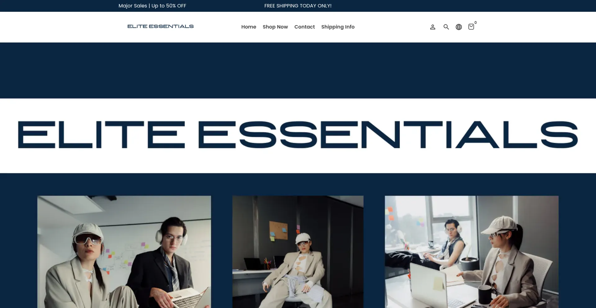 Website screenshot of Eliteessentials.co