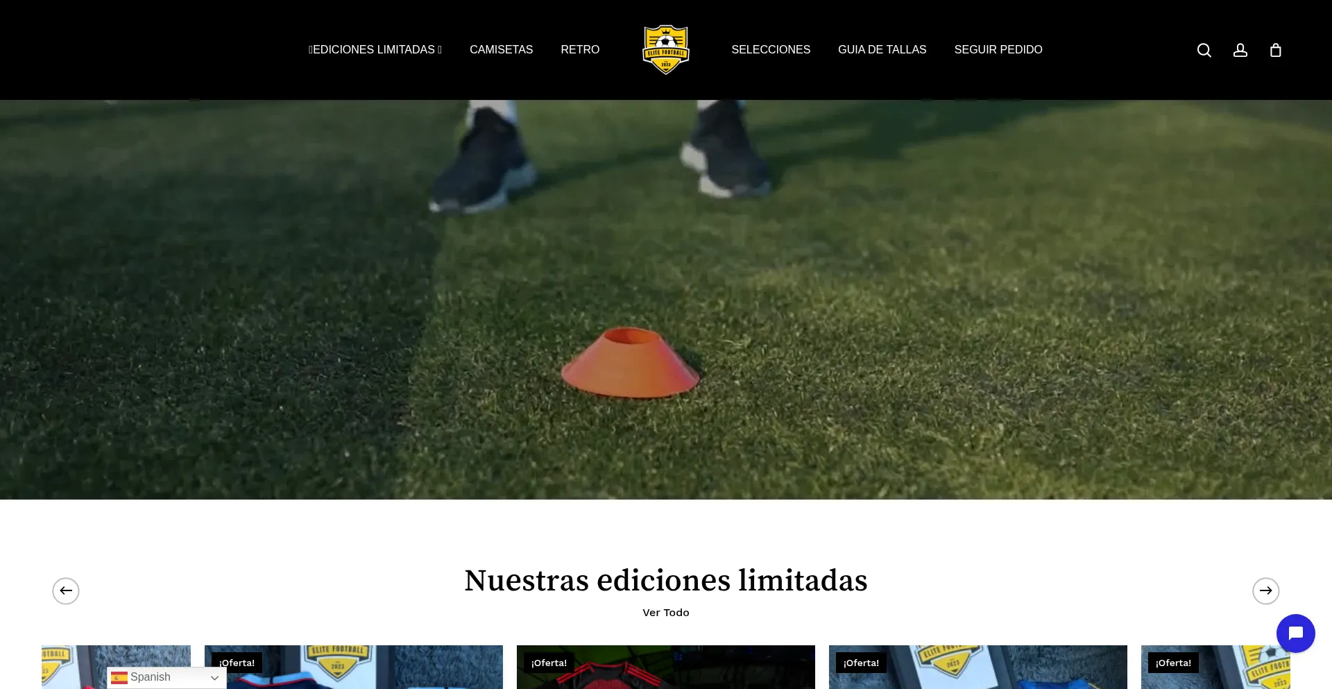 Website screenshot of Elitefootballstore.com