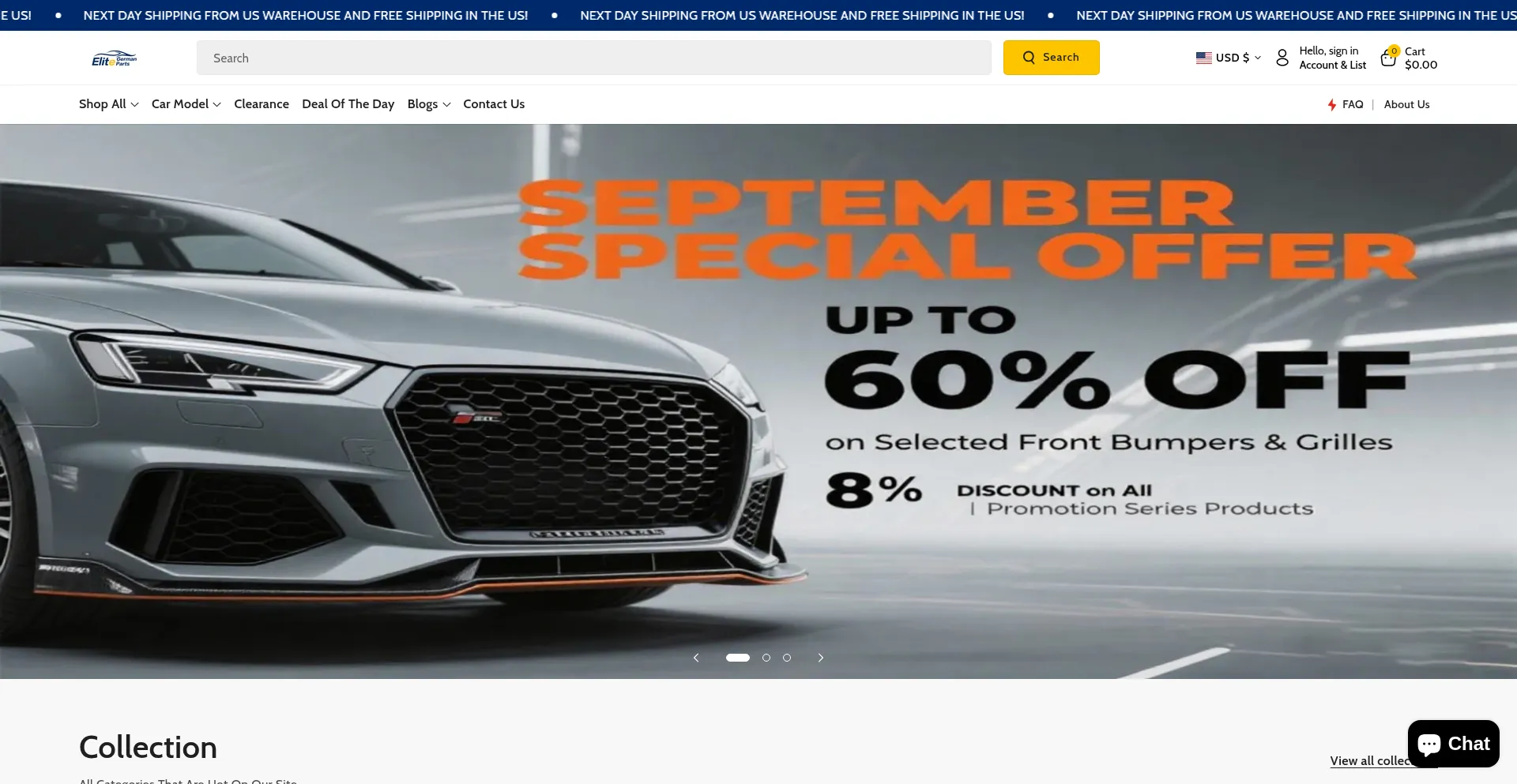 Elitegermanparts.com Screenshot