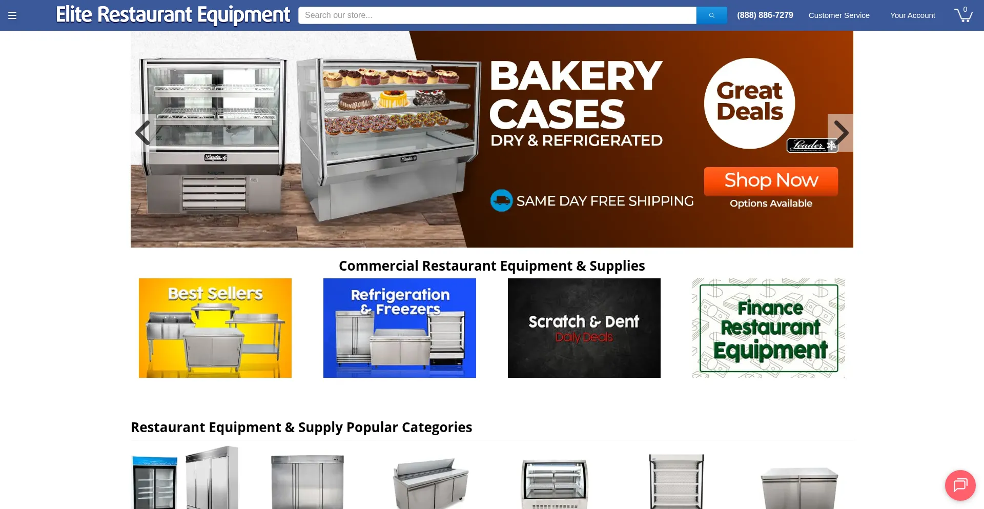 Eliterestaurantequipment.com Screenshot